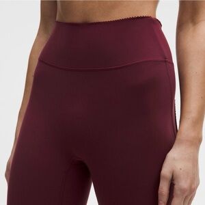 Lululemon Valentine’s Day collection he align 25” burgundy bay leggings